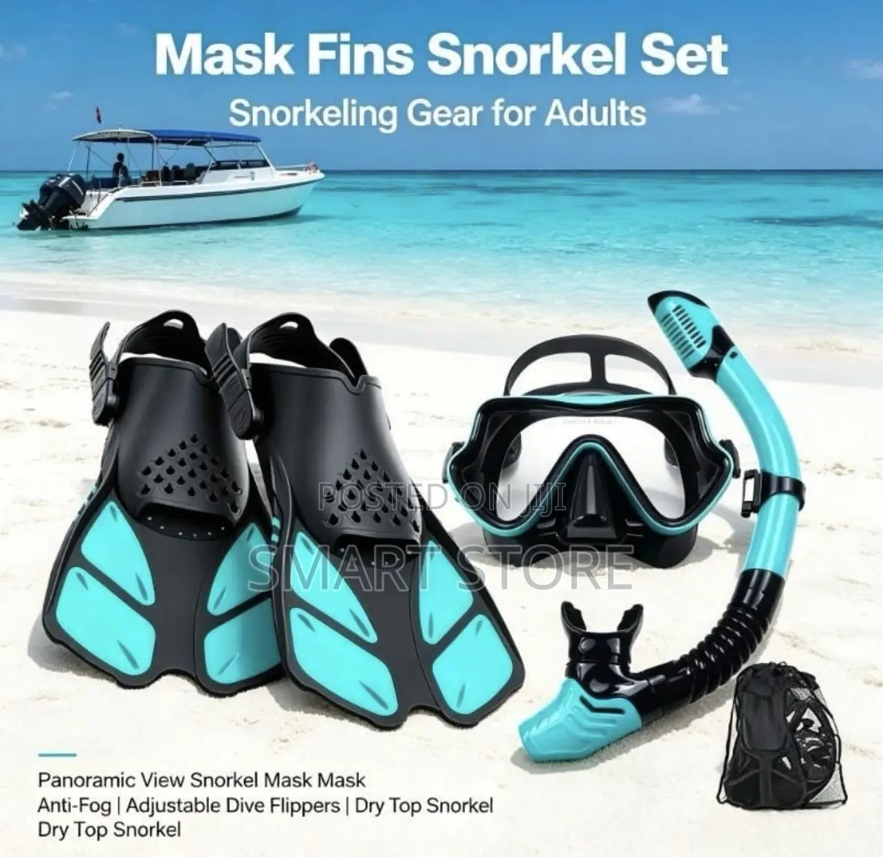 Adult Snorkeling Gear Set (Mask, Fins Snorkel) - Size S-Xl