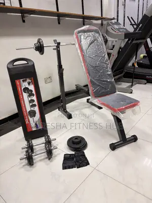Bench + 50kg Dumbbell Set – Gym Home Workout