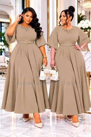 Elegant Belted Pleated Maxi Dress