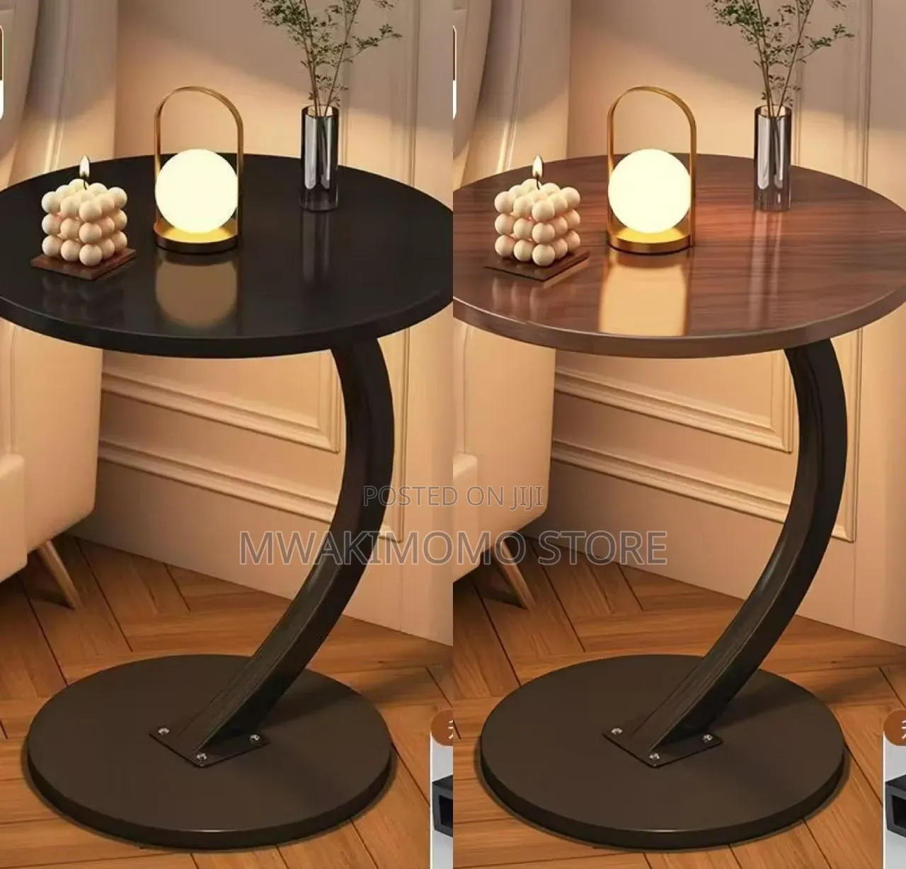 A Modern, C-Shaped Side Table