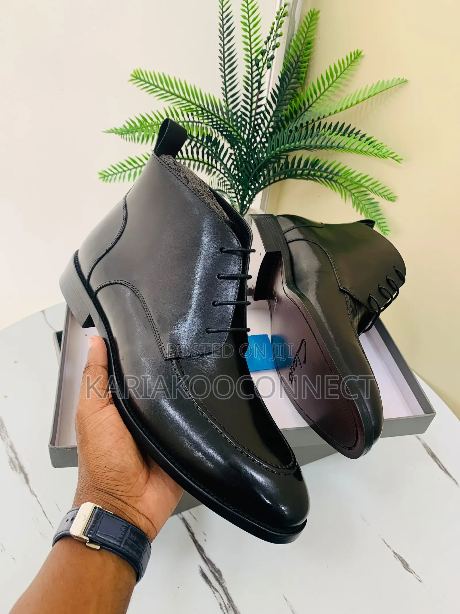 Men's Leather Lace-Up Ankle Boots