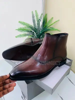 Men's Leather Zip-Up Ankle Boots