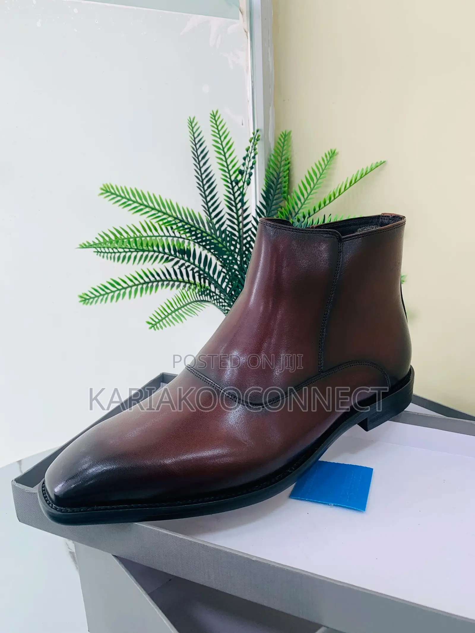 Men's Leather Zip-Up Ankle Boots