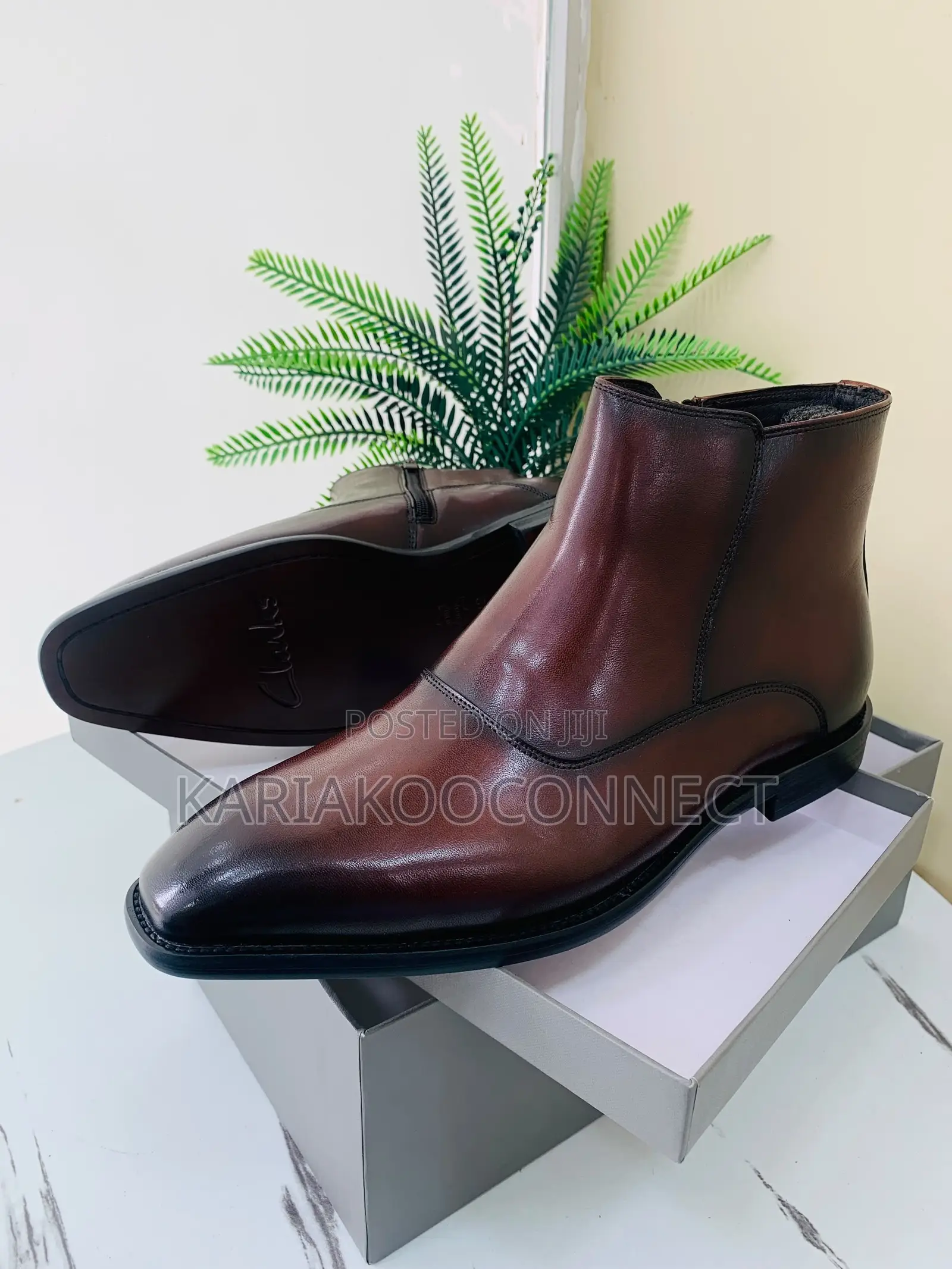 Men's Leather Zip-Up Ankle Boots