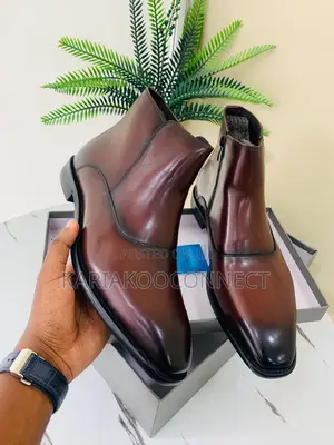 Men's Leather Zip-Up Ankle Boots