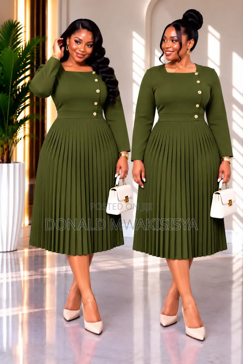 Turkey Office Pleated Dress - Rich Aunty Edition 2026