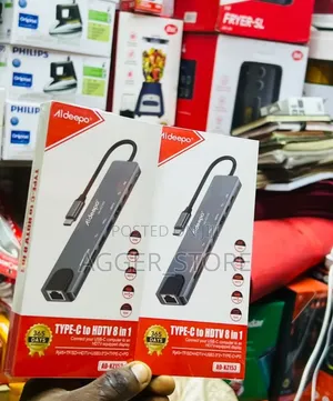 Aldeepo Type-C to HDTV 8-in-1 Multiport Hub Adapter (Model AD-KZ153)