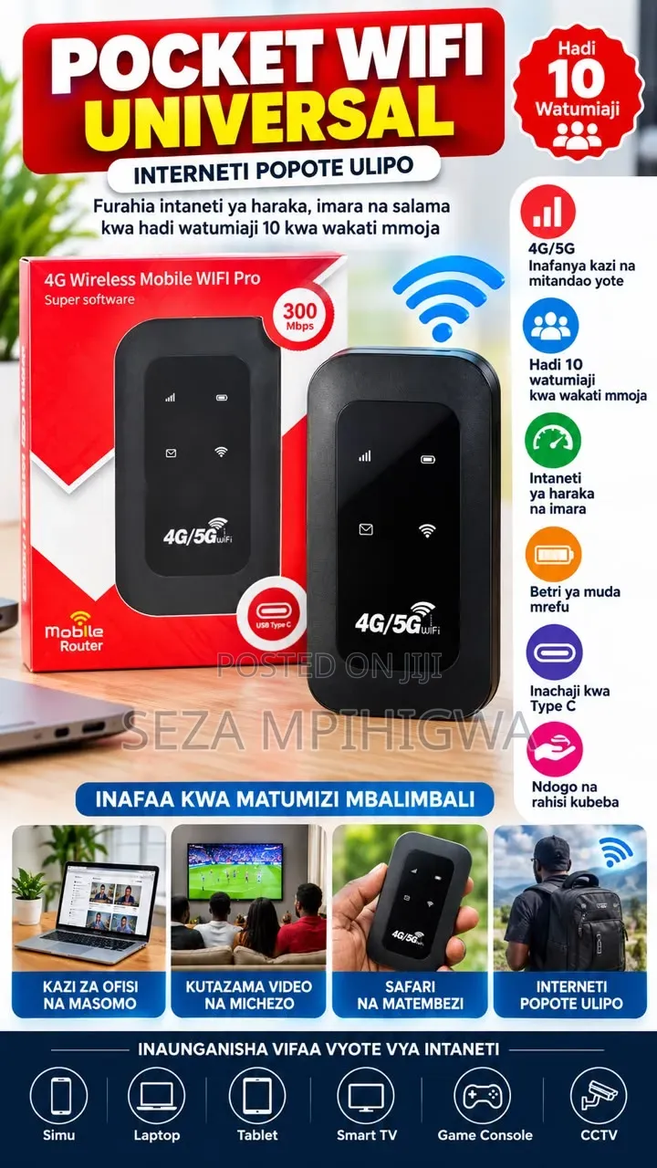 Portable 4g/5g Wireless Mobile WiFi Router