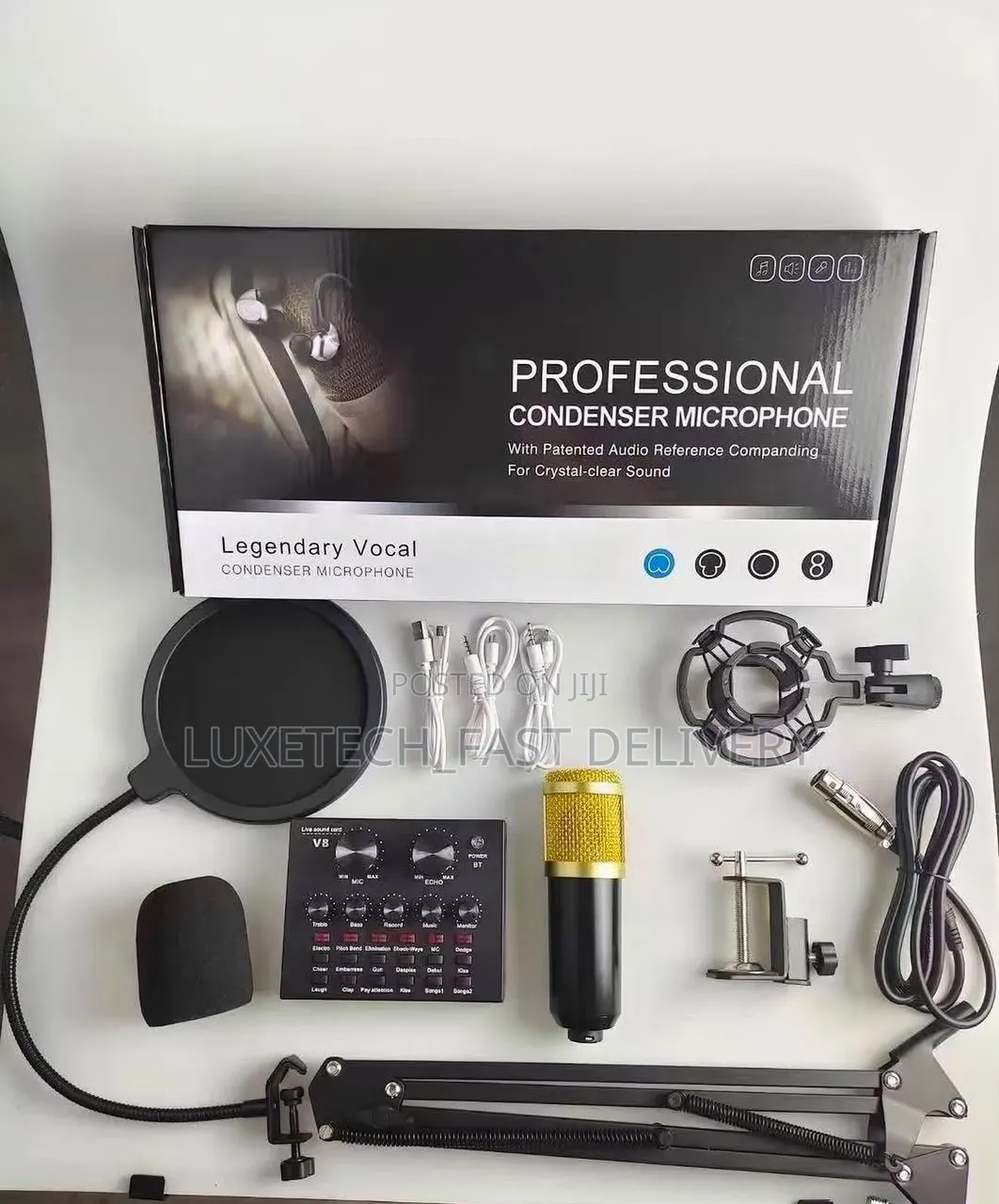 Condenser Microphone With Sound Card – Complete Podcast Recording Set