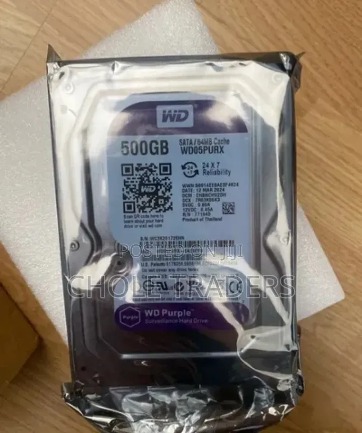 500GB Western Digital (WD) Purple Surveillance Hard Drive