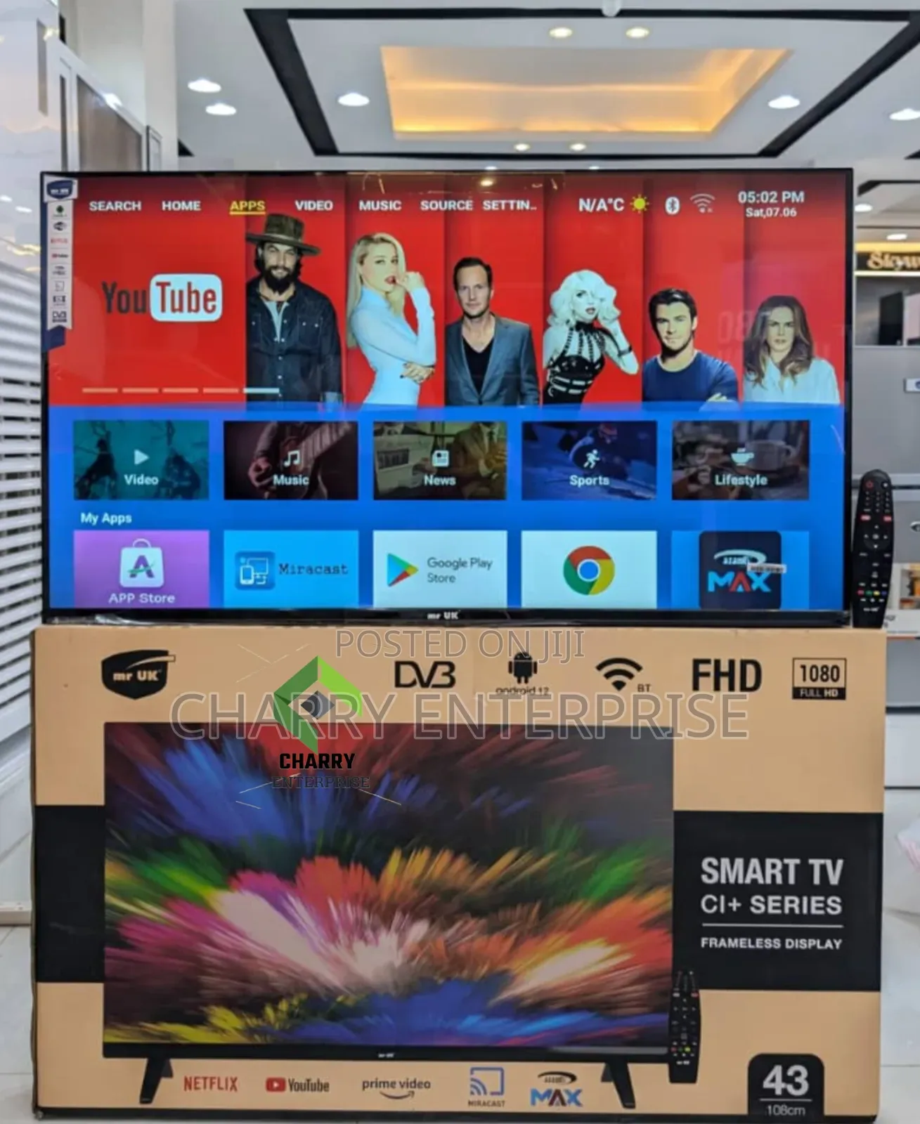 Mr Uk SMART ANDROID Frameless TV 43 Inch Full HD 1080 Cam Card Support