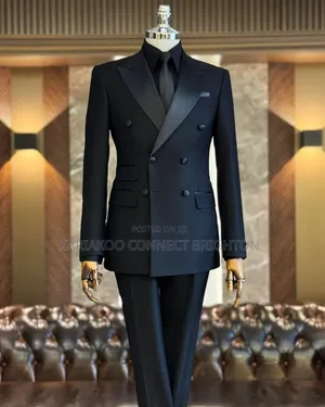 Classic Black Tuxedo Three-Piece Suit