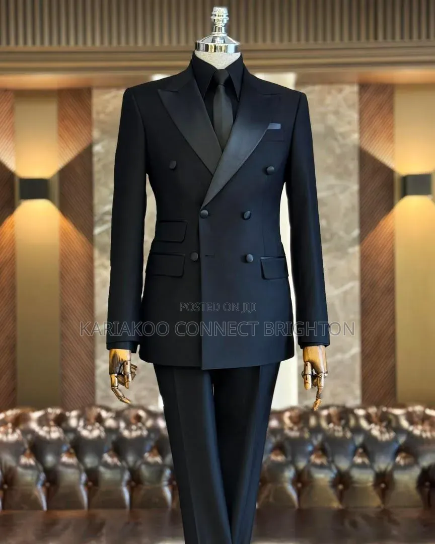 Classic Black Tuxedo Three-Piece Suit