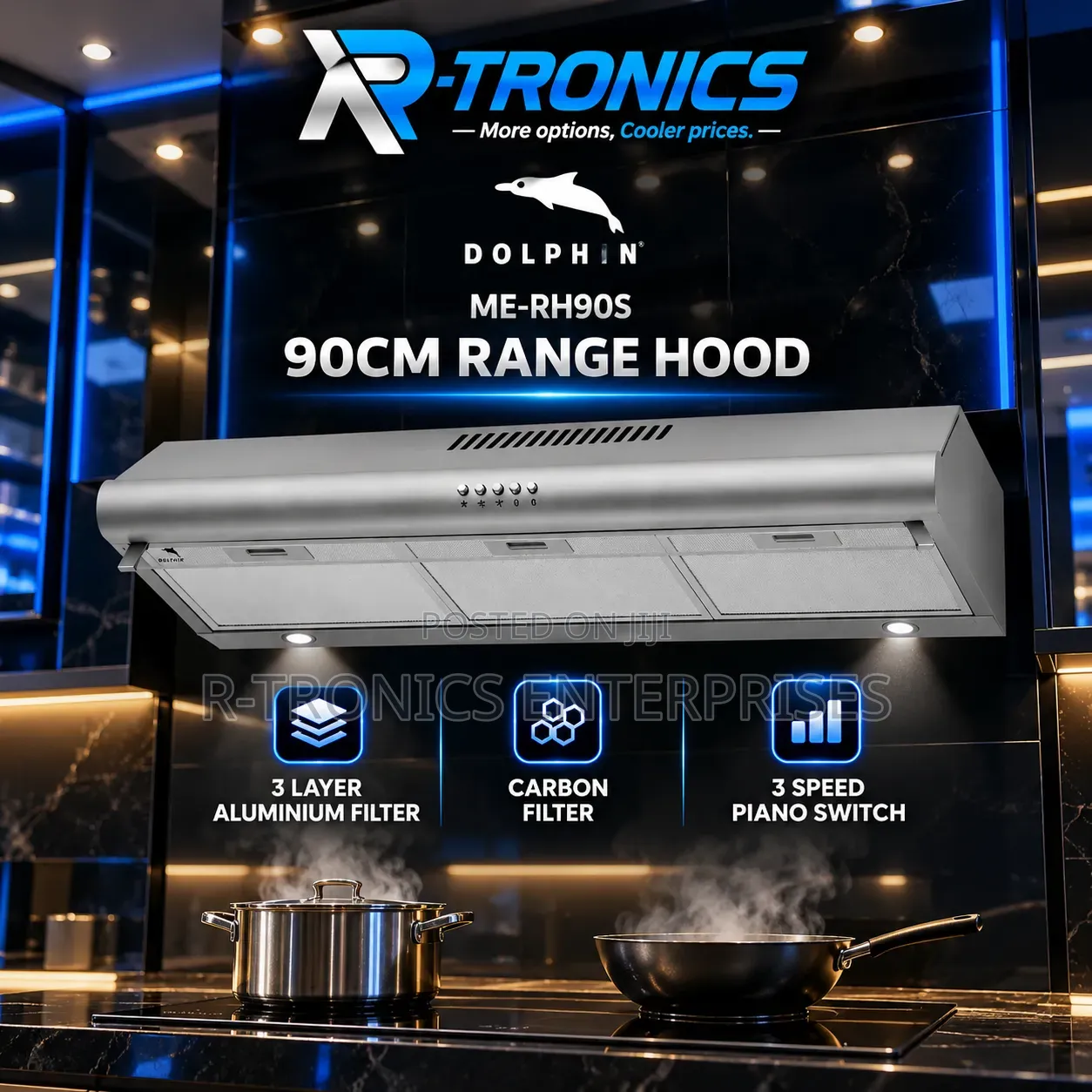 Dolphin ME-RH90S 90cm Range Hood.