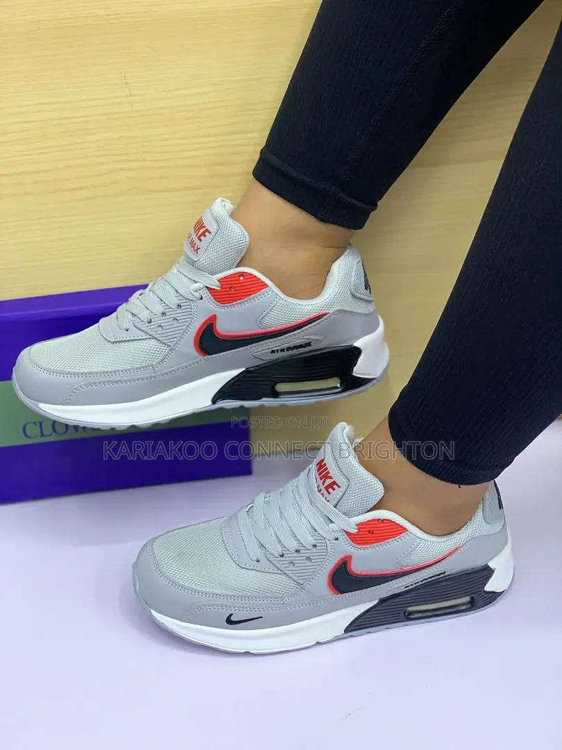 Grey Red Accent Nike Air Max Sneakers