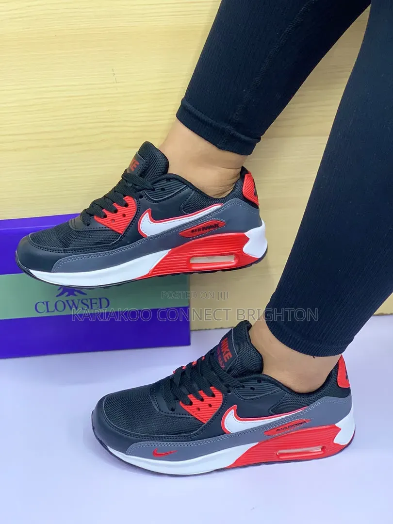 Grey Red Accent Nike Air Max Sneakers