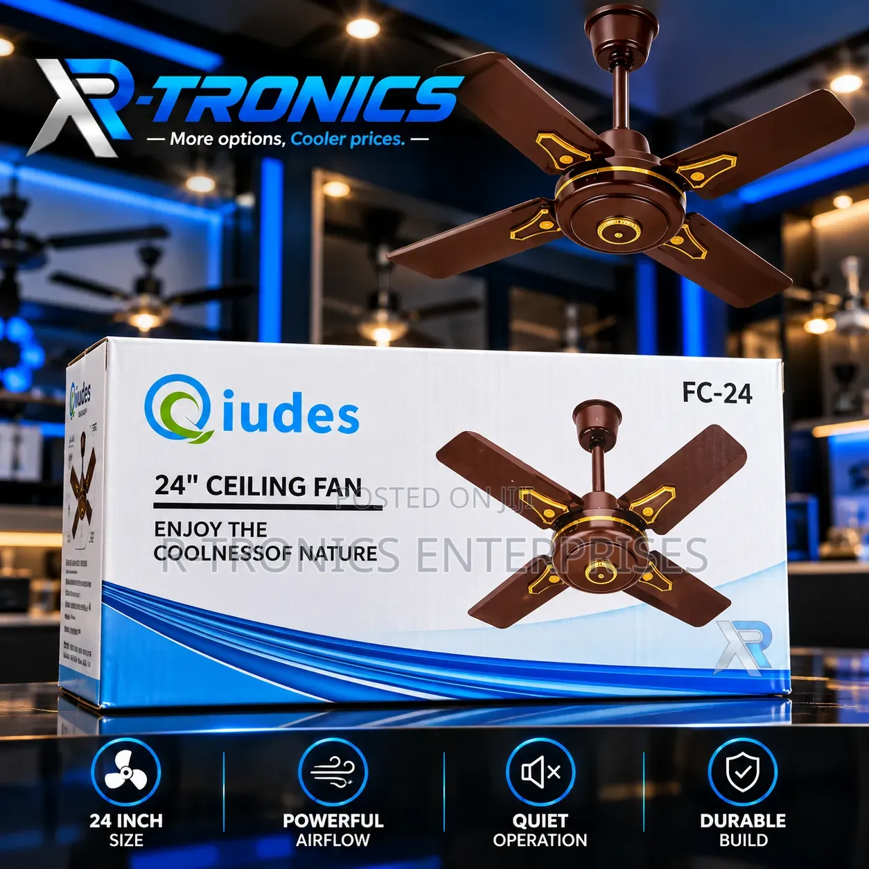 Qiudes FC-24 24-Inch Ceiling Fan