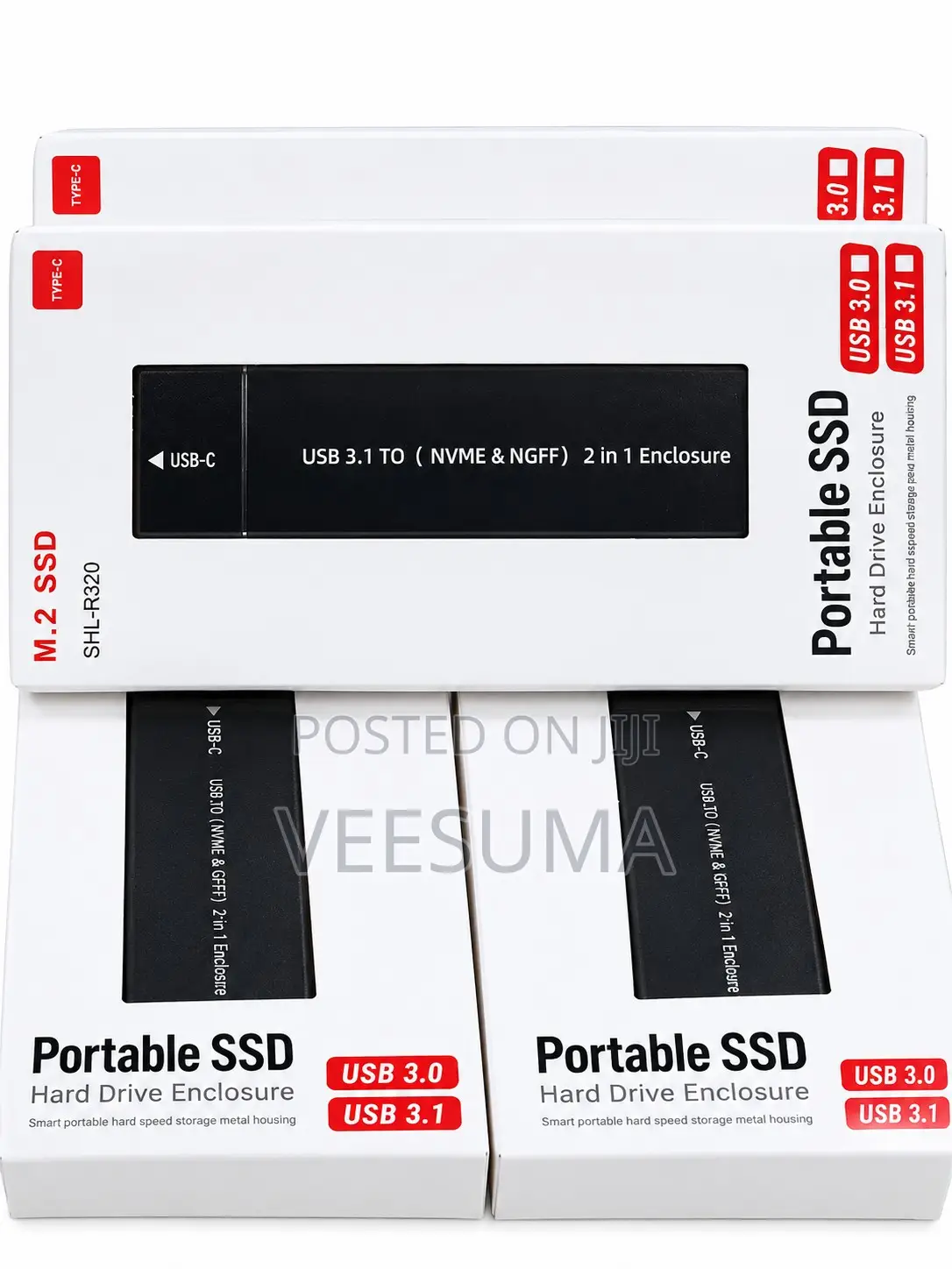M.2 SSD Enclosure SHL-R320 - 2 in 1 Portable USB 3.1 Type-C Case
