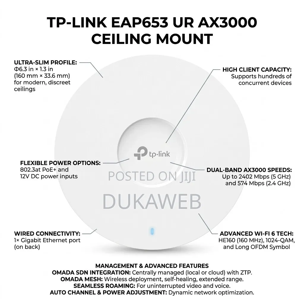 TP-Link Eap653 Ur Ax3000 Ceiling Mount Ap