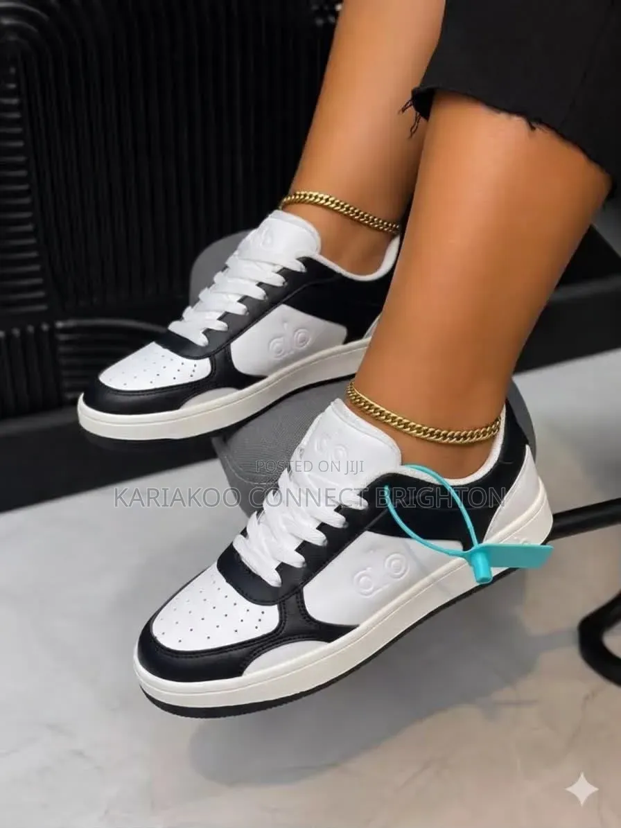 White Silver Accent Casual Sneakers