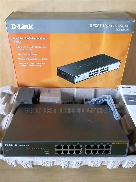 D-Link DES-1016D/B 16-Port 10/100Mbps Unmanaged Network Switch