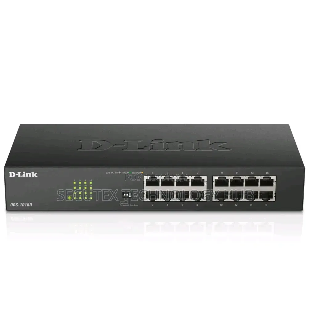 D-Link DES-1016D/B 16-Port 10/100Mbps Unmanaged Network Switch