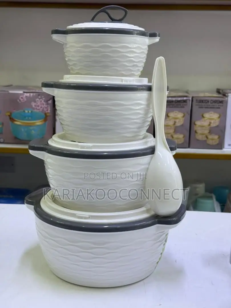 4-Piece Wavy Insulated Hot Pot Set With Serving Spoon