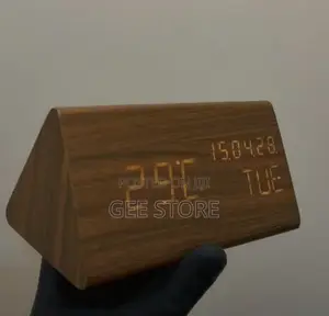 Triangular Wooden Digital LED Alarm Clock