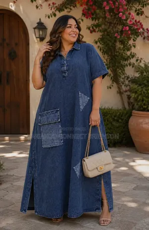 Charcoal Denim Midi Dress