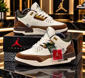 Brown White Accent Jordan Sneakers