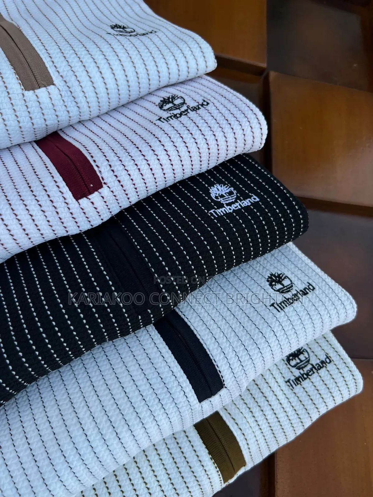 Striped Collared Zip Polo Shirts