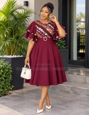 Purple Patchwork-Top Flared Midi Dress