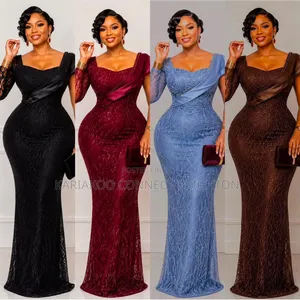 Elegant Lace Asymmetric-Strap Party Dress (4 Colors)