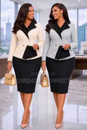 Elegant 2-Piece Blouse and Pencil Skirt Set