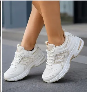 White Light Pink Accent Sport Sneakers