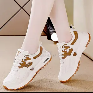 White Navy Blue Accent Sneakers
