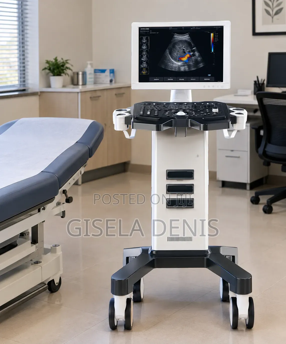 Trolley Ultrasound Machine Dw-370 Black and White All Probes.