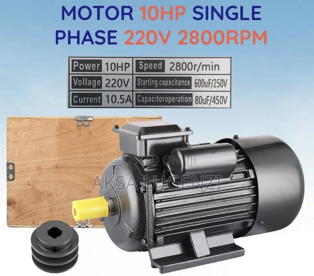 10HP Single Phase Electric Motor – 220V, 2800 RPM