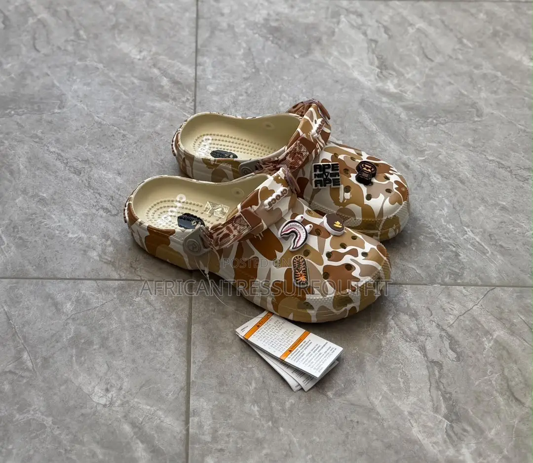 A Bathing Ape X Crocs Classic Clogs Feature Camouflage Print |Shop Now
