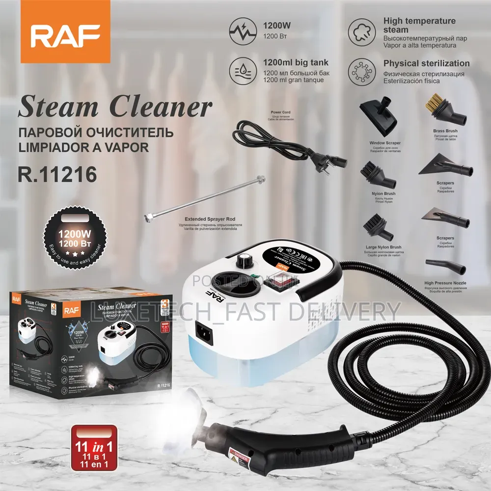 RAF 1200W Steam Cleaner – 11-in-1 Multi-Surface Handheld Steamer