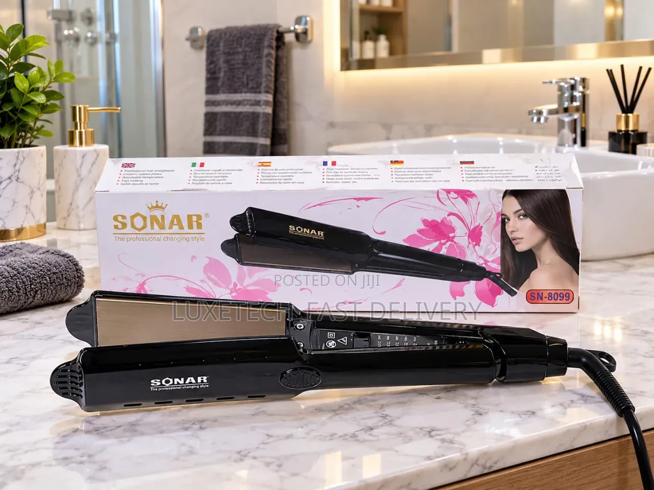 Sonar Professional Hair Straightener – Ceramic Flat Iron, Digital Temp