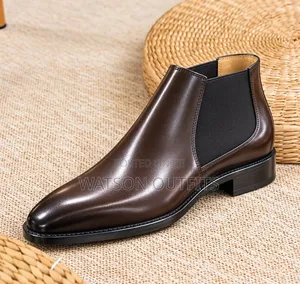 Men's Leather Mid-Cut Boot Shoes 2 Colours for Fashion Wear