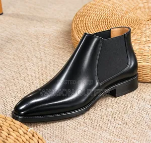 Men's Leather Mid-Cut Boot Shoes 2 Colours for Fashion Wear