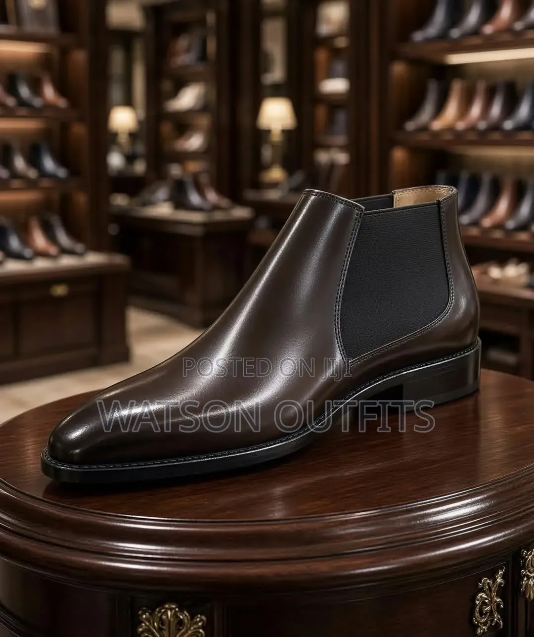 Men's Leather Mid-Cut Boot Shoes 2 Colours for Fashion Wear