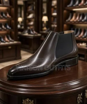 Men's Leather Mid-Cut Boot Shoes 2 Colours for Fashion Wear