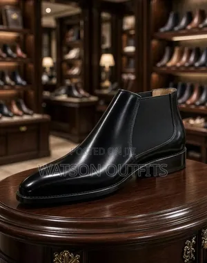 Men's Leather Mid-Cut Boot Shoes 2 Colours for Fashion Wear