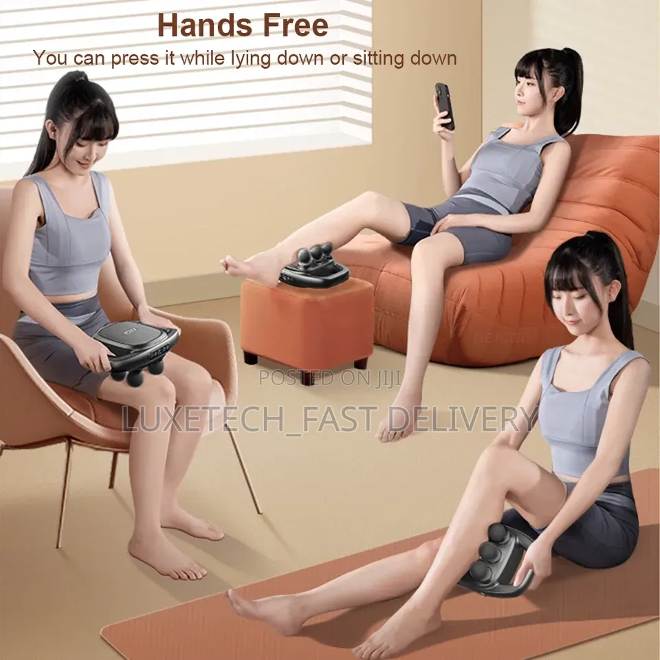 6-Head Fascia Massage Gun – 9 Speed Deep Tissue With Red Light Therapy
