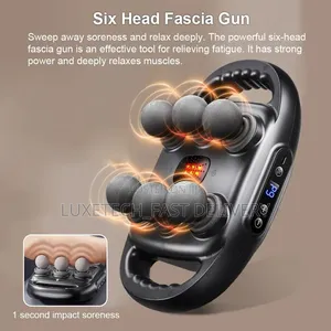 6-Head Fascia Massage Gun – 9 Speed Deep Tissue With Red Light Therapy