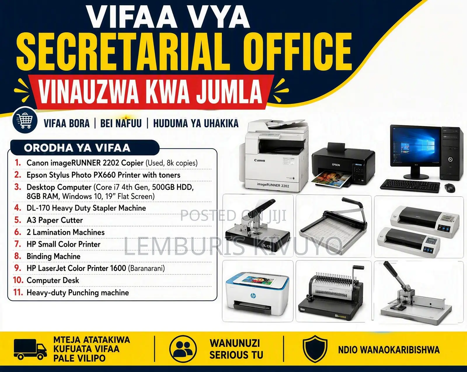 Vifaa Vya Ofisi/Secretarial Services Arusha