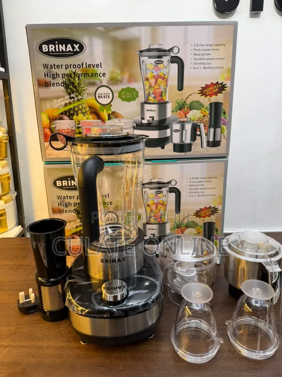 2.5ltrs Brinax 6 in 1 Waterproof Blender